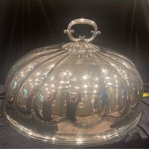 English Sheffield Silverplate meat dome/food cover/cloche
